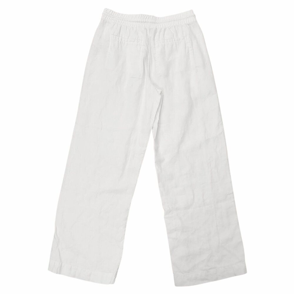 Athleta Linen Pants Womens Small White Wide Leg Casual Lounge Beach Resort - Picture 5 of 12